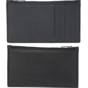 Coach Men’s Zip Card Case Black Leather Wallet